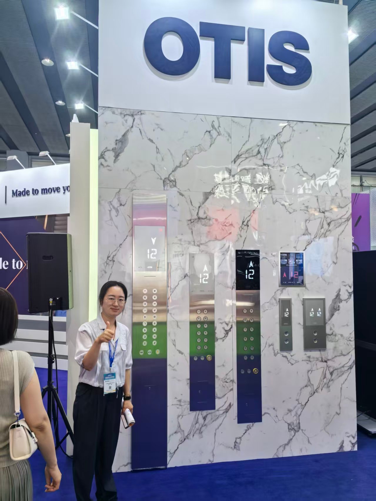 Zhuye team at Otis elevator display booth WEE Expo 2026